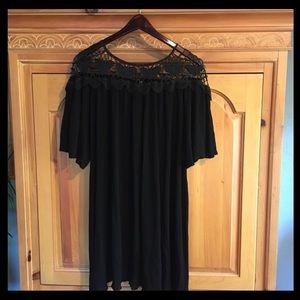 Black Butterfly Lace Dress/coverup/tunic